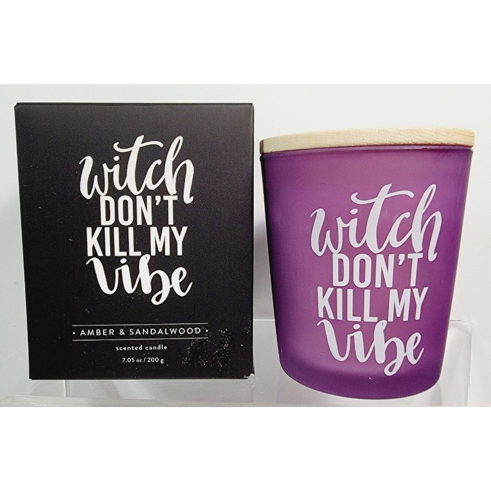 2 TORRID AMBER & SANDALWOOD witch don't kill my vibe 1 Wick Candle 7.05oz New